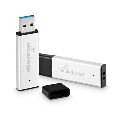 MediaRange MR1903 USB-nøgle 256 GB USB Type-A 3.2 Gen 1 (3.1 Gen 1) Sort, Sølv