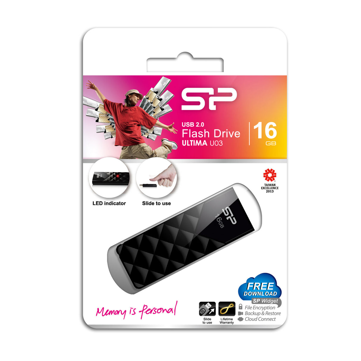 Silicon Power Ultima U03 USB-nøgle 16 GB USB Type-A 2.0 Sort