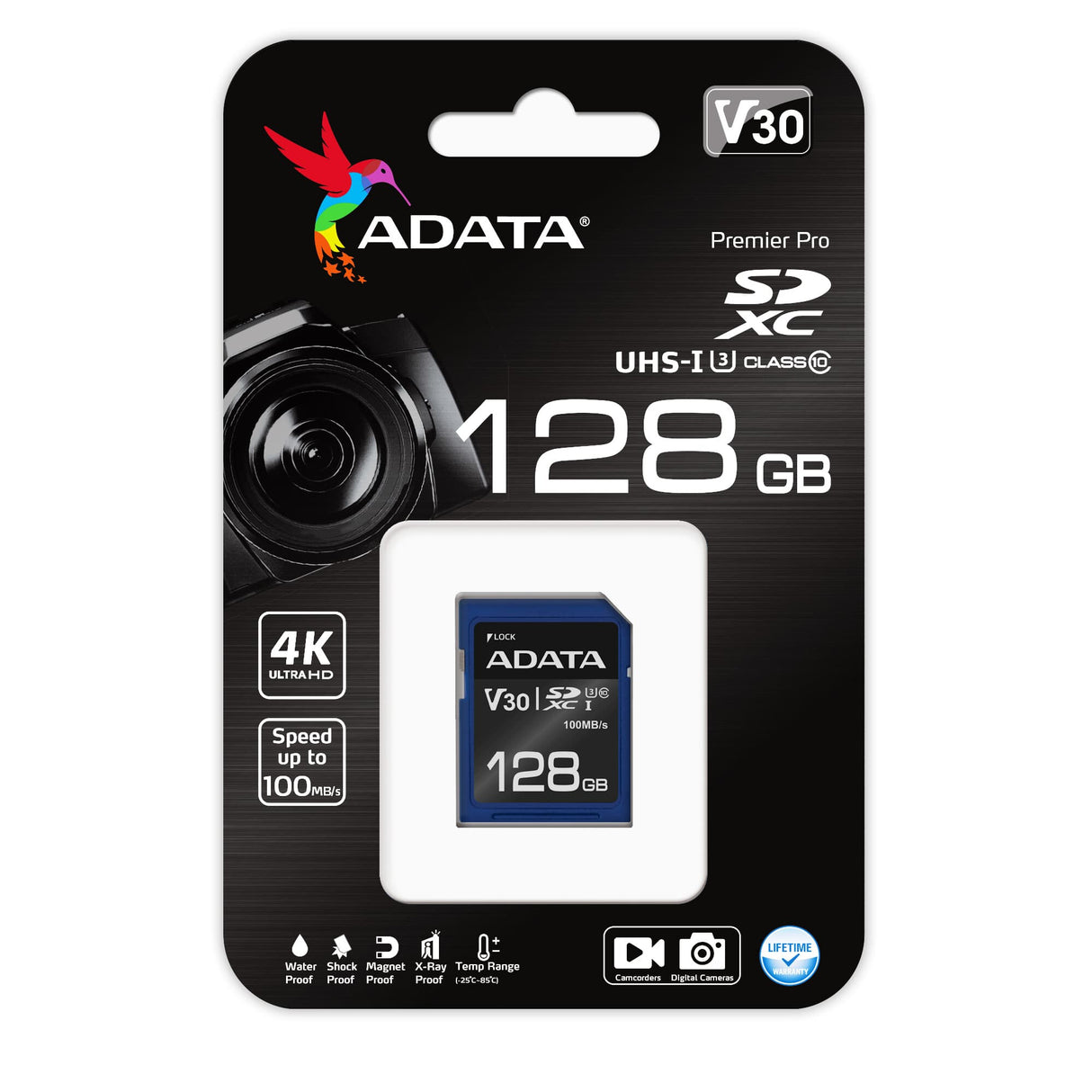ADATA ASDX128GUI3V30S-R hukommelseskort 128 GB SDXC UHS-I Klasse 10