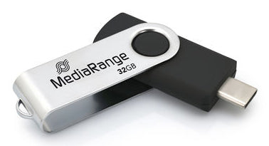 MediaRange MR1952 USB-nøgle 32 GB USB Type-C 3.2 Gen 1 (3.1 Gen 1) Sort, Sølv