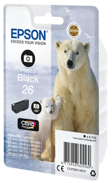 Epson Polar bear 26 isbjørn Claria Premium enkeltpakke fotosort blæk