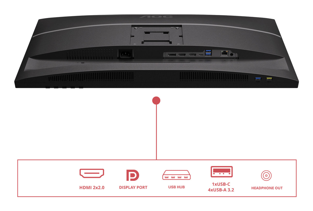 AOC E4 U27E4CV computerskærm 68,6 cm (27") 3840 x 2160 pixel 4K Ultra HD LED Sort