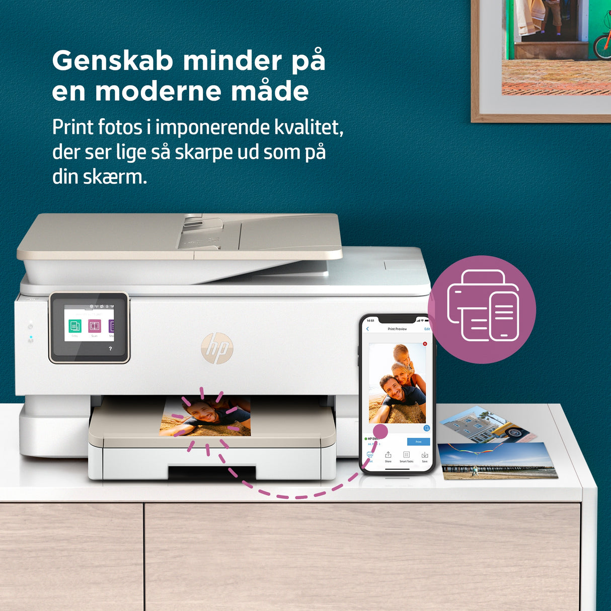 HP ENVY Inspire 7920e Trådløst All-in-One Farve Printer, Instant Ink; Kopimaskine, scanner