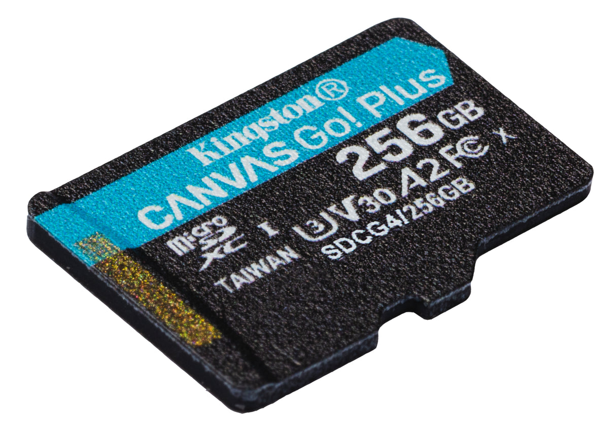 Kingston Technology 256 GB microSDXC Canvas Go! Plus Gen4 200 MB/s A2 U3 V30-kort + adapter