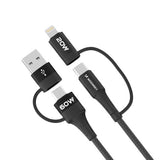 Wozinsky WNBAA USB-kabel 1 m 2 x USB A USB C/Lightning Sort