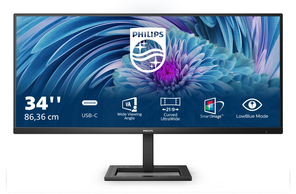 Philips E Line 346E2LAE/23 LED display 86,4 cm (34") 3440 x 1440 pixel Wide Quad HD LCD Sort