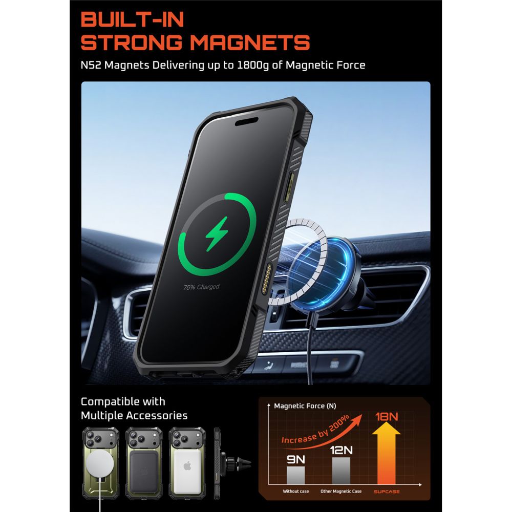 Supcase UB Grip Mag MagSafe Case til iPhone 17 Pro - Grøn