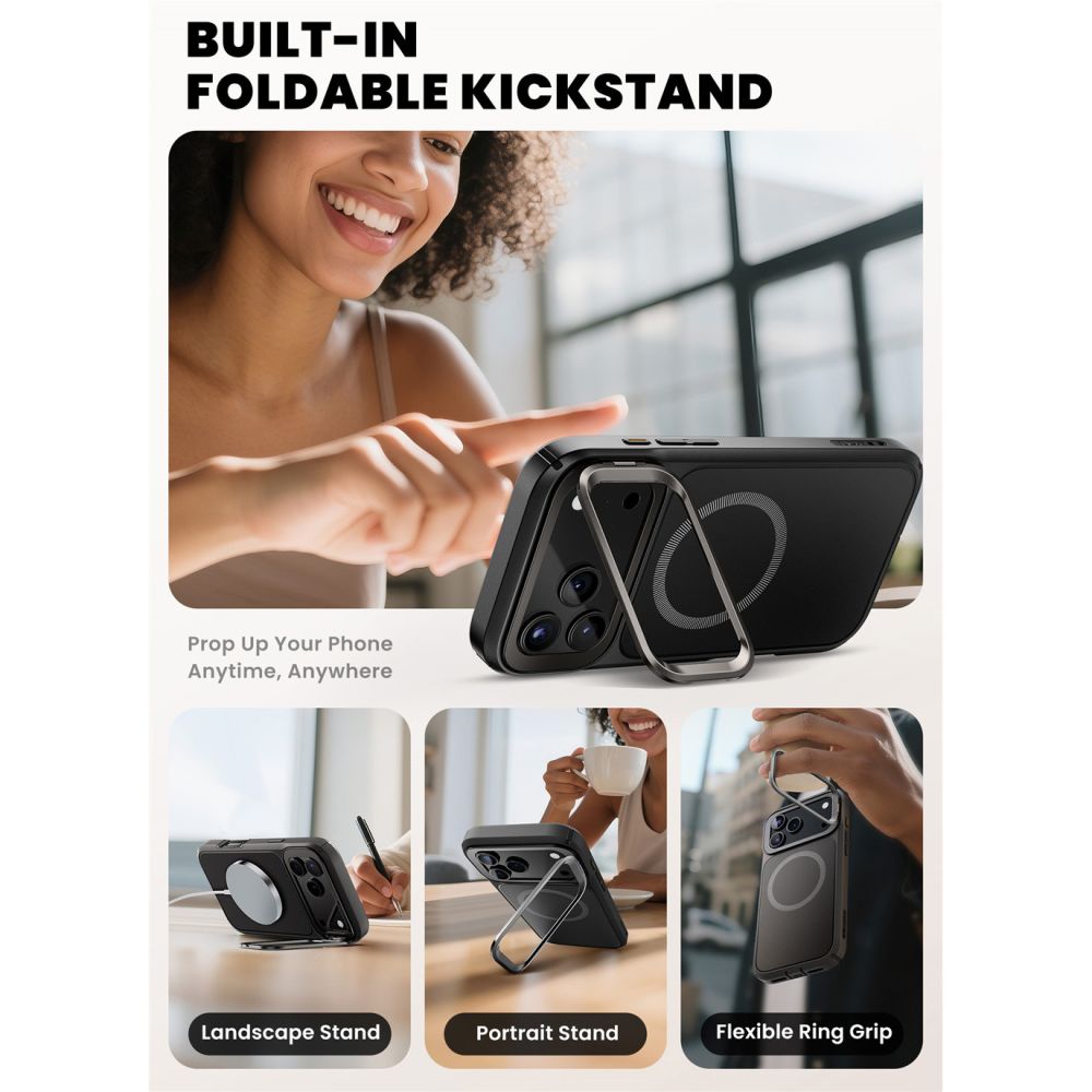 Supcase IBLSN Ares Flip Mag MagSafe Case til iPhone 17 Pro Max - sort