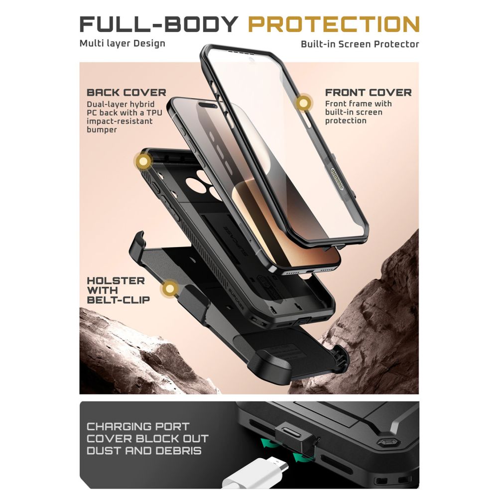 Supcase UB Pro Case til iPhone 17 Pro Max - sort