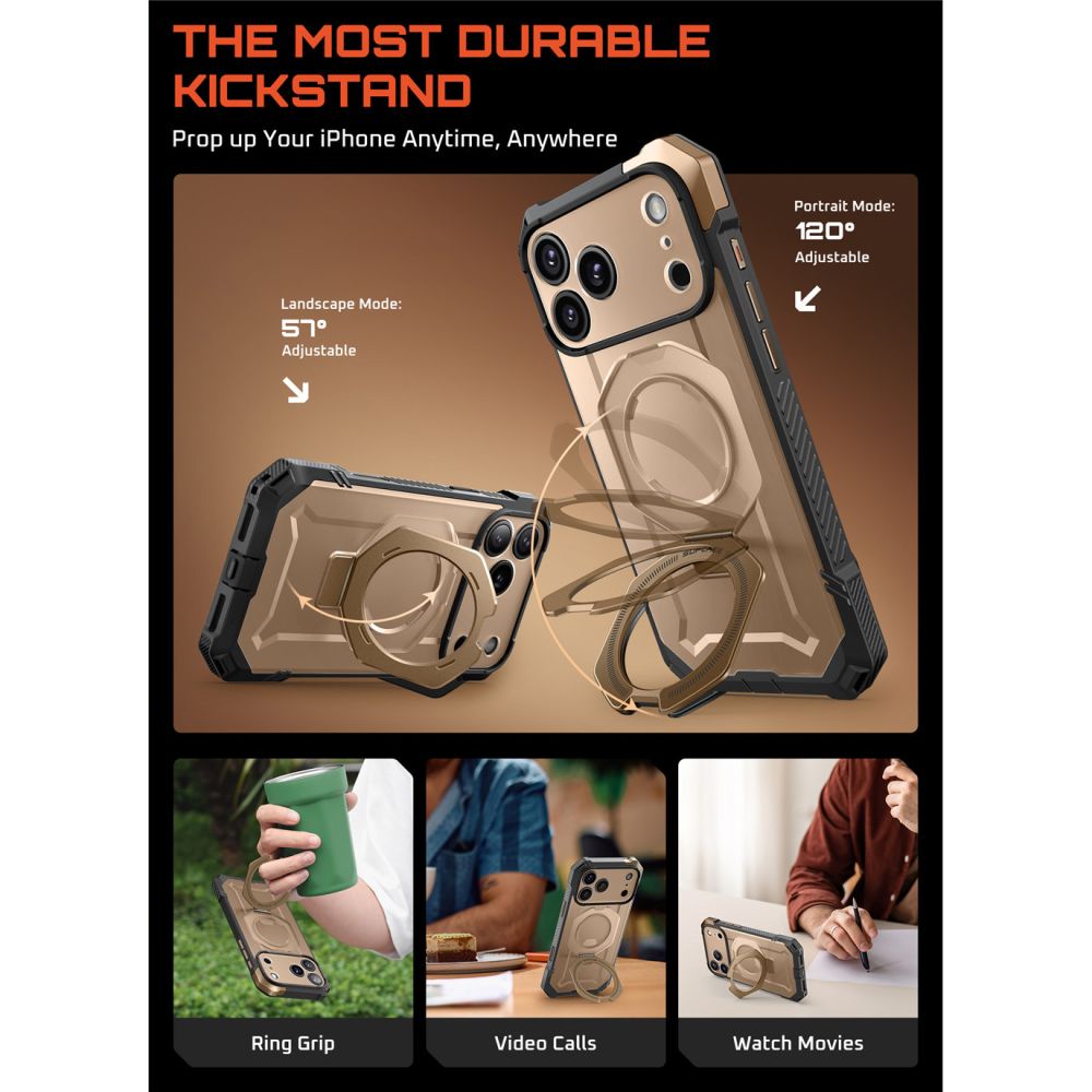 Supcase UB Grip Mag MagSafe Case til iPhone 17 Pro Max - Guld
