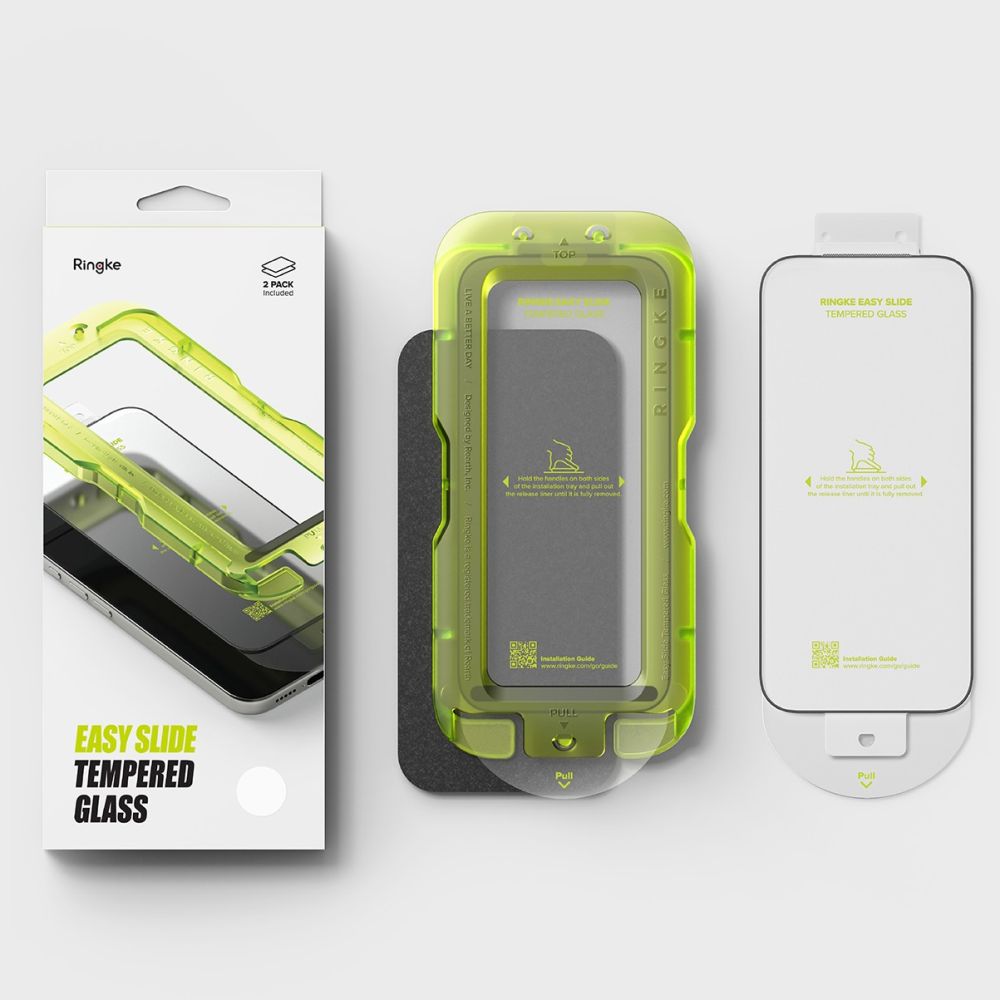Ringke Easy Slide 2-pack hærdet glas til iPhone 17 Pro Max - sort