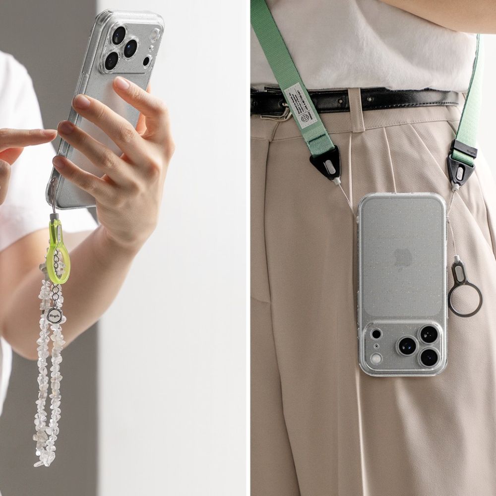 Ringke Air Case til iPhone 17 Pro - Clear og Glitter