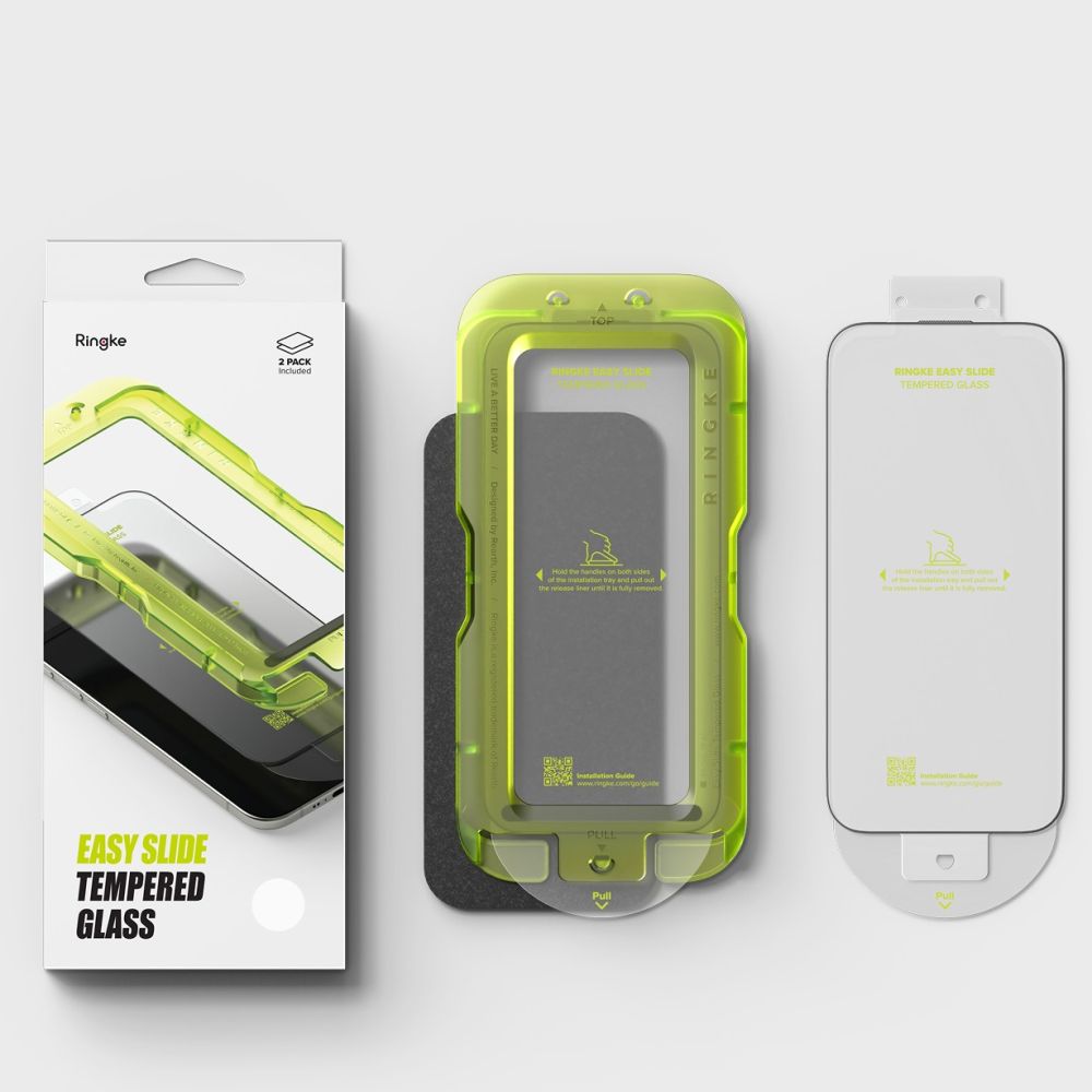 Ringke Easy Slide 2-pack hærdet glas til iPhone 17 Air - sort
