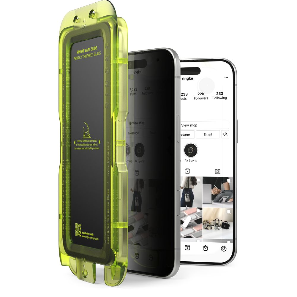 Ringke Easy Slide 2-pack Privacy Glass til iPhone 17 Air - sort