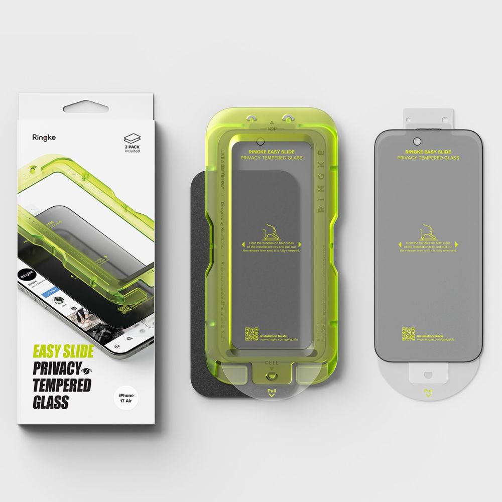 Ringke Easy Slide 2-pack Privacy Glass til iPhone 17 Air - sort