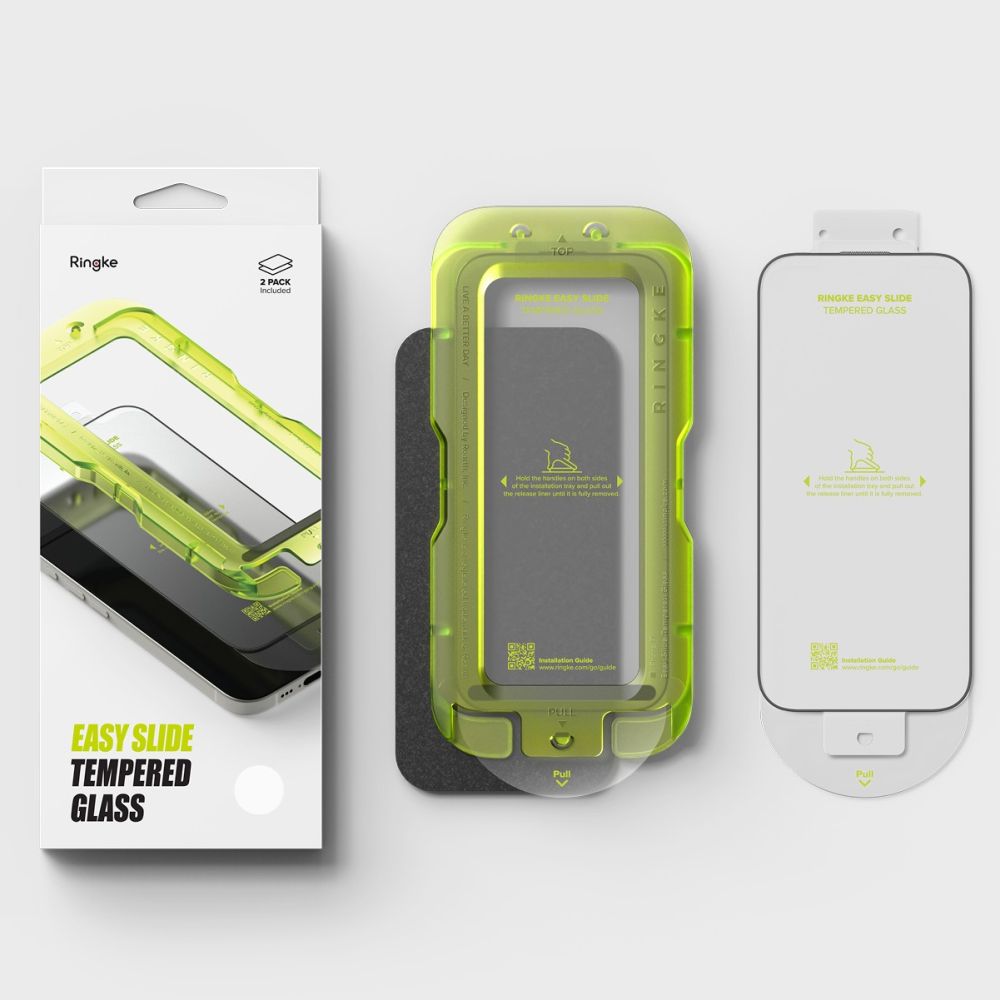 Ringke Easy Slide 2-pack hærdet glas til iPhone 17 - sort