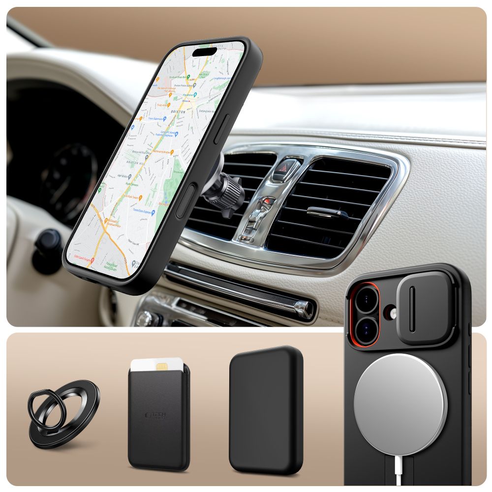 Tech-Protect Kevlar Aura MagSafe Case til iPhone 17 - sort