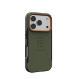UAG Civilian MagSafe case til iPhone 17 Pro - oliven og orange