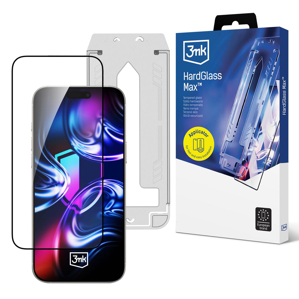 3mk Hardglass Max tempereret glas til iPhone 16 Pro / 17