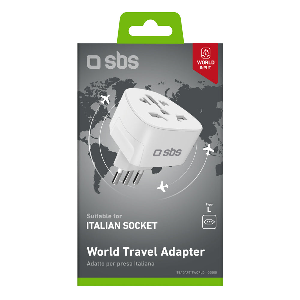 SBS IT Travel Adapter - Universal - White