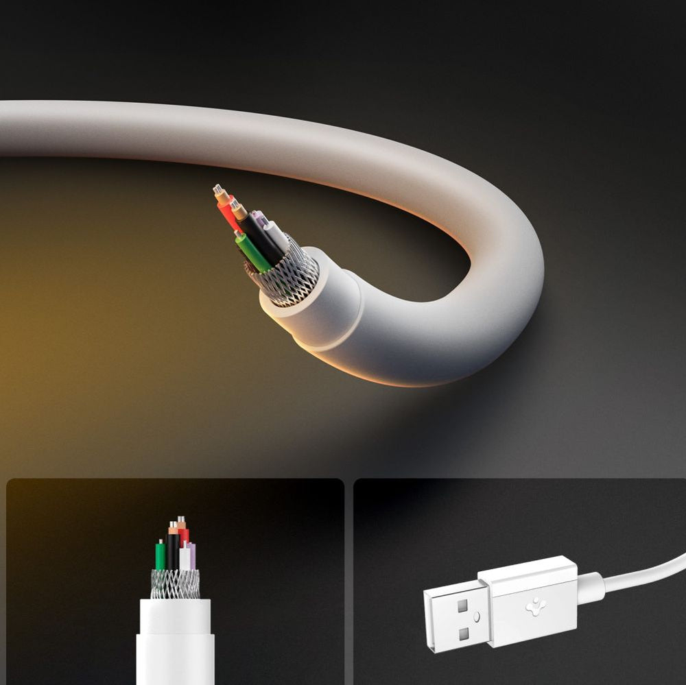 Spigen EB6010AC USB-A / USB-C 60W-kabel 100 cm - hvid