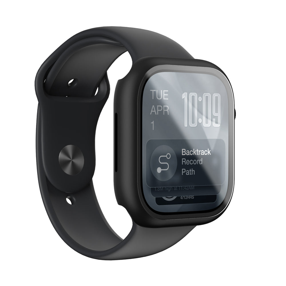 AmazingThing Radix Glass Screen Protector with Case for Apple Watch Series 11 46mm - Black