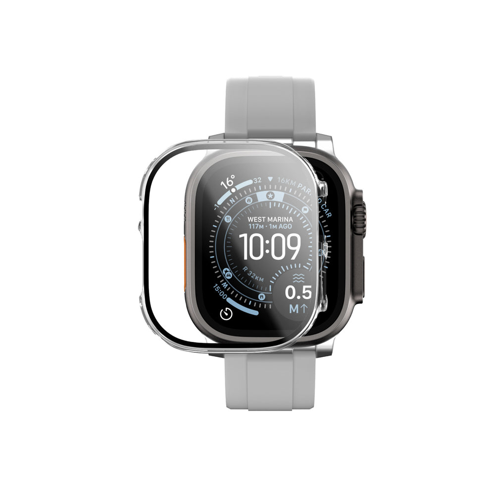AmazingThing Radix Glass Screen Protector with Case for Apple Watch UItra 3 49mm - Clear