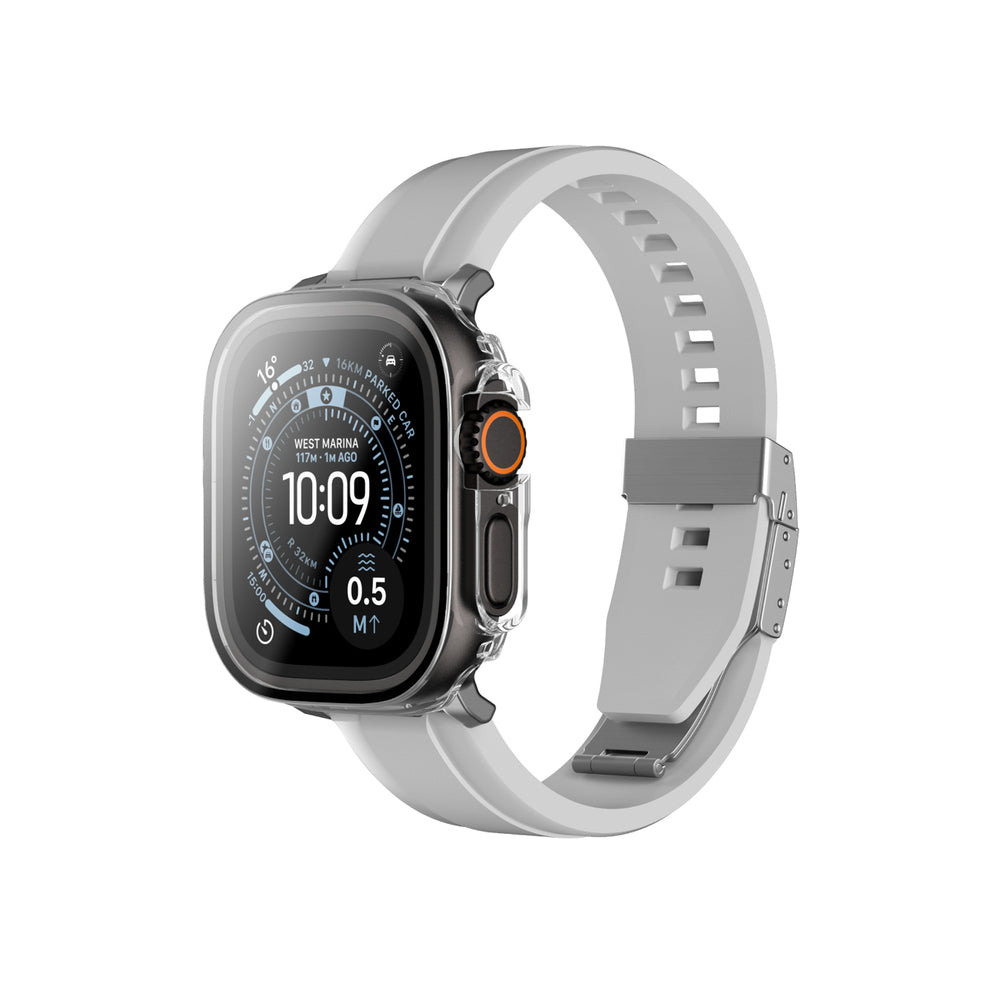AmazingThing Radix Glass Screen Protector with Case for Apple Watch UItra 3 49mm - Clear