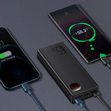 Baseus Adaman powerbank 2x USB / 1x USB Type C / 1x micro USB 20000mAh 65W Quick Charge 4.0 Power Delivery blå (PPIMDA-D03)
