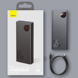 Baseus Adaman powerbank 2x USB / 1x USB Type C / 1x micro USB 20000mAh 65W Quick Charge 4.0 Power Delivery blå (PPIMDA-D03)