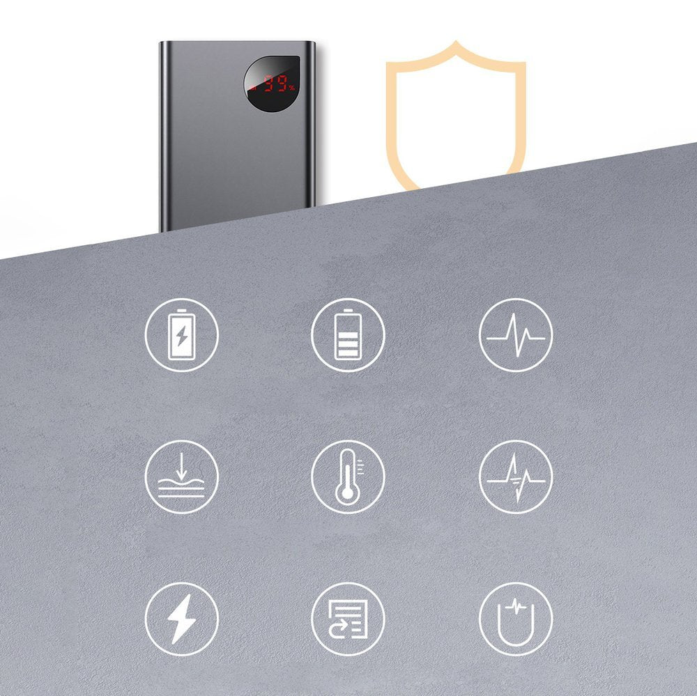Baseus Adaman powerbank 2x USB / 1x USB Type C / 1x micro USB 20000mAh 65W Quick Charge 4.0 Power Delivery blå (PPIMDA-D03)