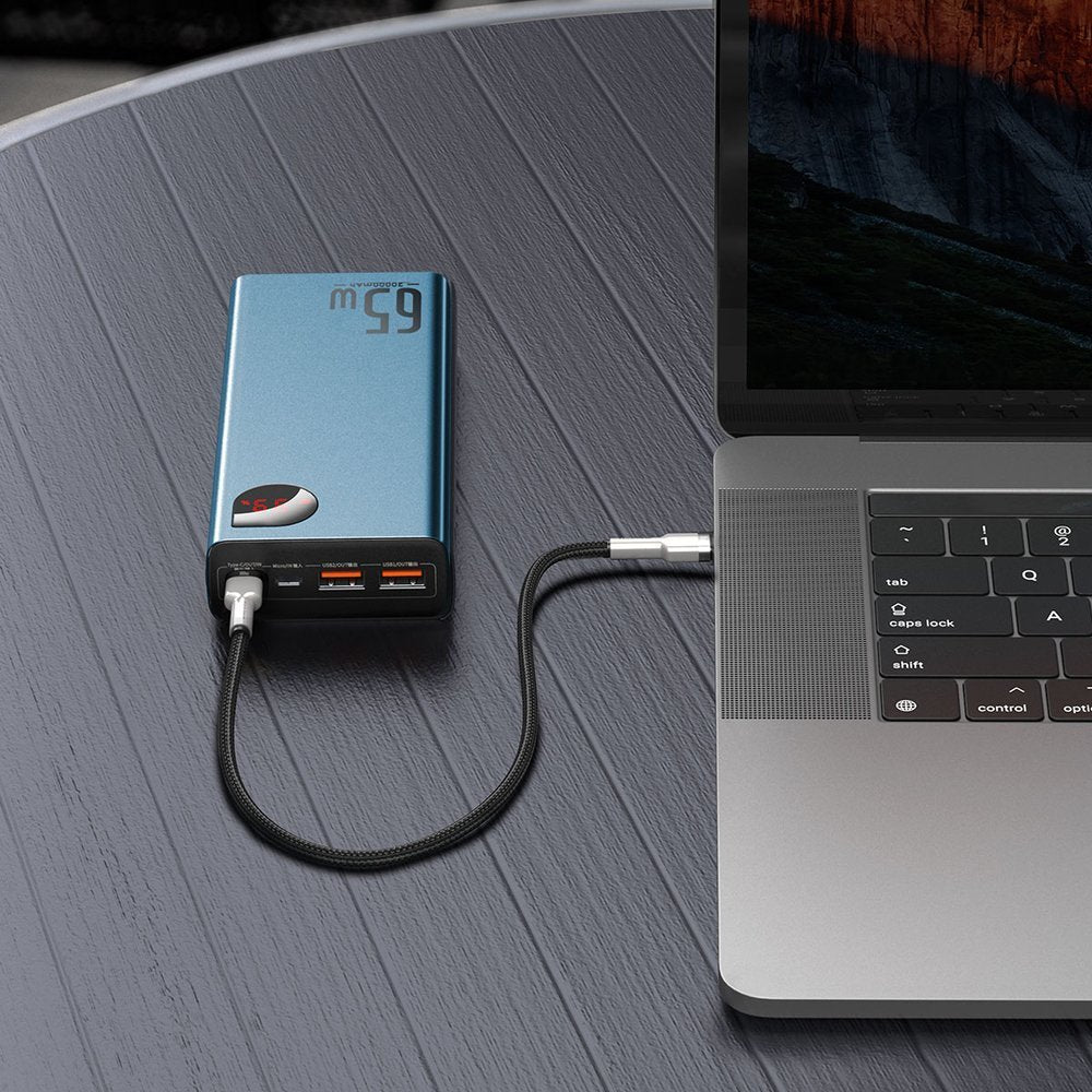 Baseus Adaman powerbank 2x USB / 1x USB Type C / 1x micro USB 20000mAh 65W Quick Charge 4.0 Power Delivery blå (PPIMDA-D03)