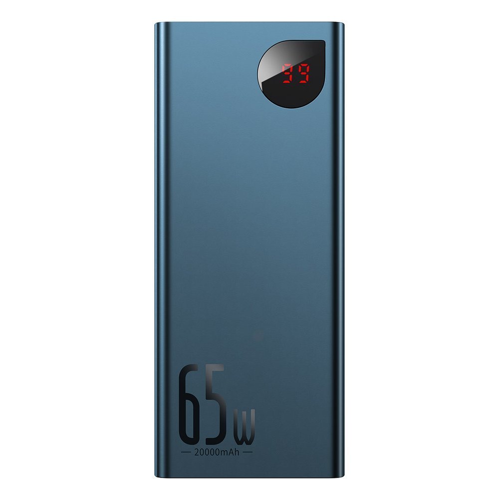 Baseus Adaman powerbank 2x USB / 1x USB Type C / 1x micro USB 20000mAh 65W Quick Charge 4.0 Power Delivery blå (PPIMDA-D03)
