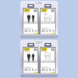 Dudao L25T USB-A-USB-C-silikonkabel 5A 1m - hvid