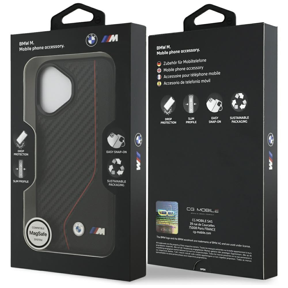 BMW M Carbon Line & Logo MagSafe Case til iPhone 17 - Rød