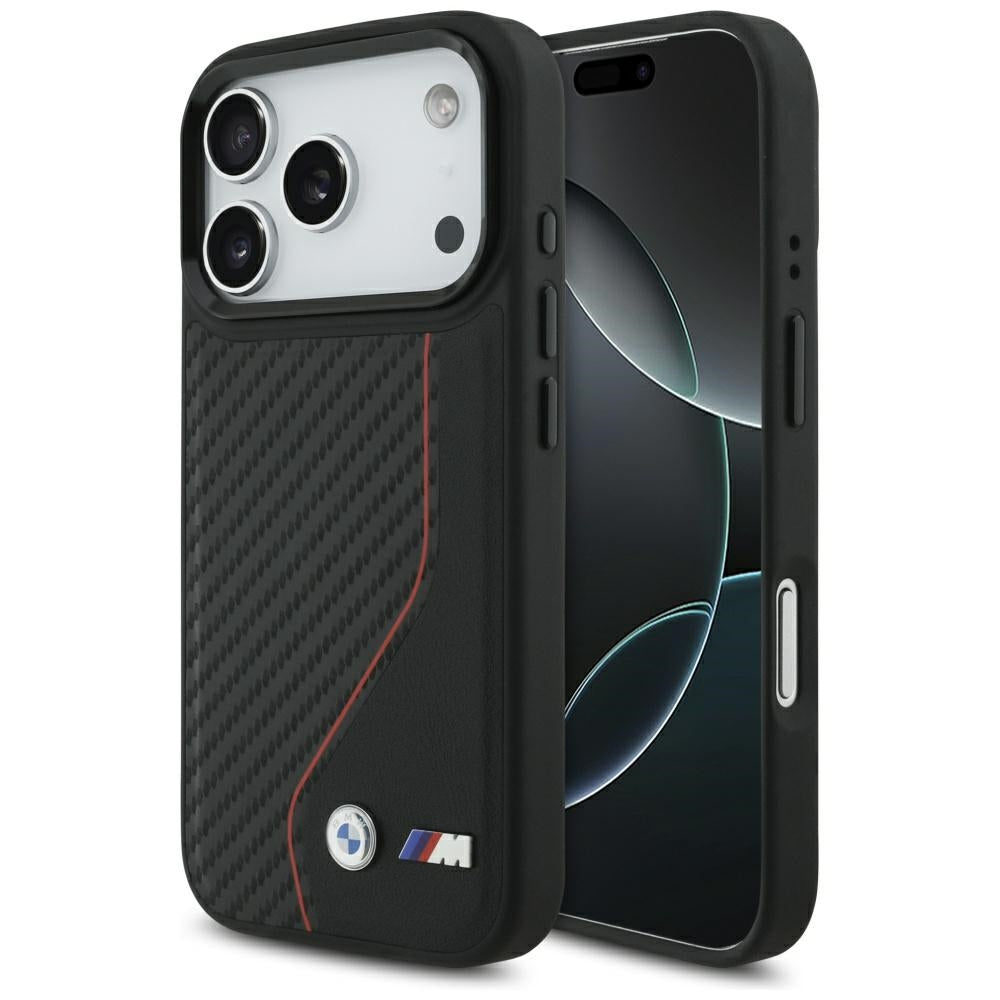 BMW M Carbon Line & Logo MagSafe Case til iPhone 17 Pro - Rød