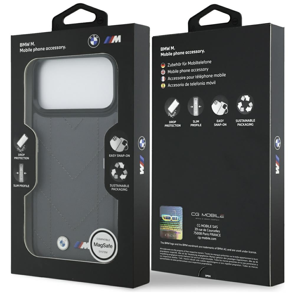 BMW M Quilted Logo MagSafe case til iPhone 17 Pro Max - grafit