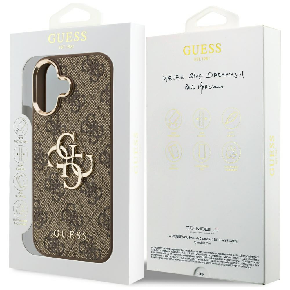 Guess 4G Big 4G Classic Logo Case til iPhone 17 - Brunt og Guld