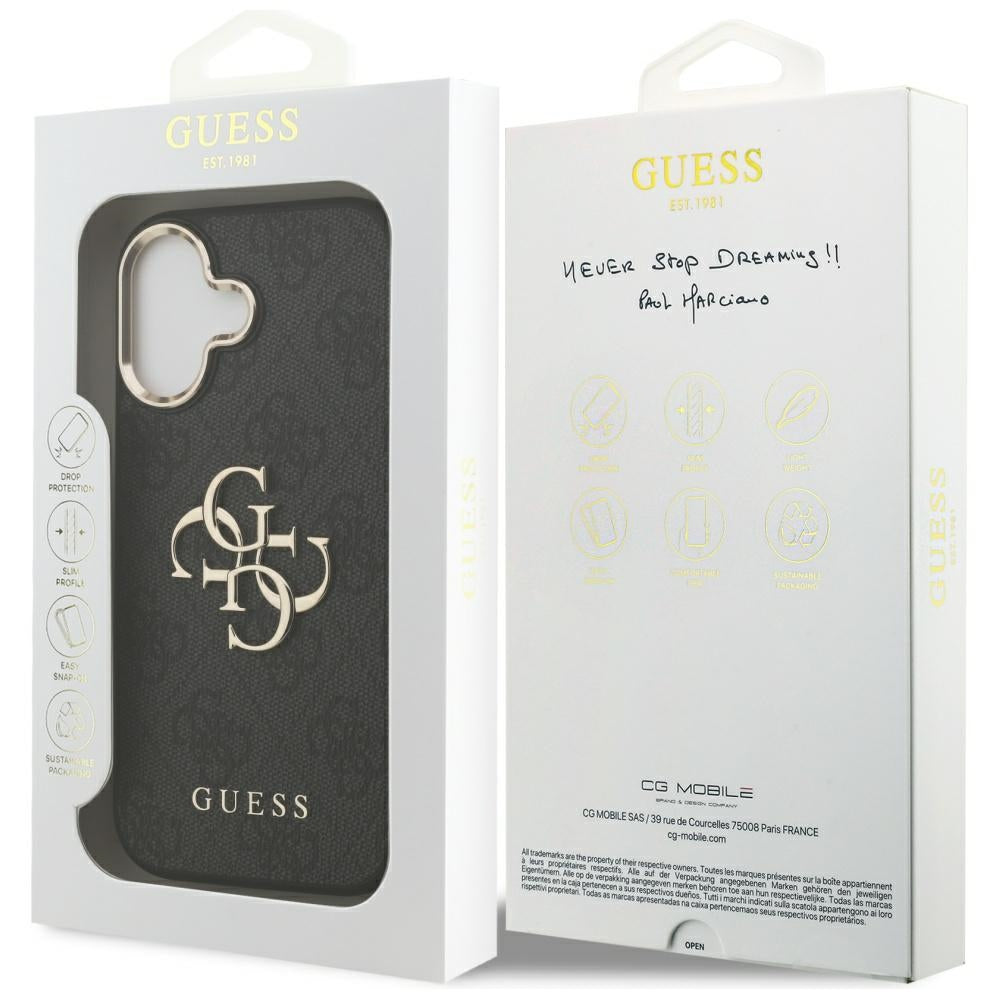 Guess 4G Big 4G Classic Logo Case til iPhone 17 - sort og guld