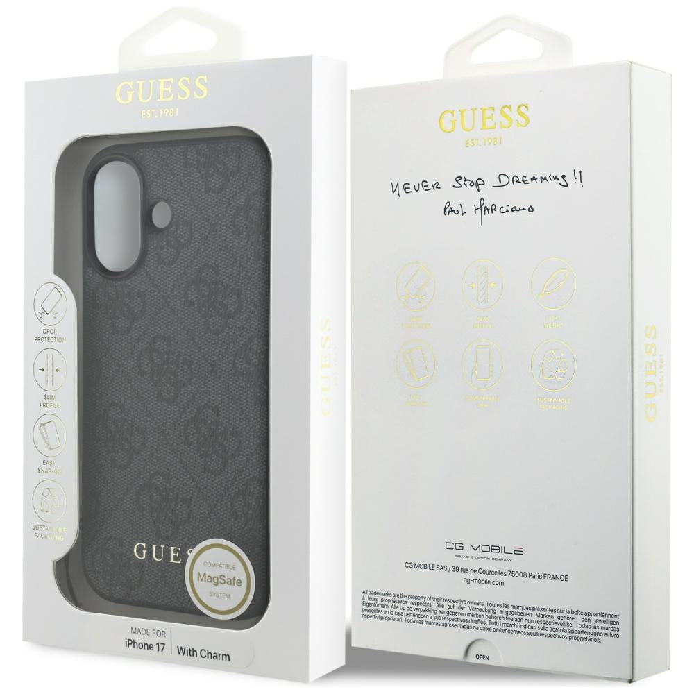 Guess 4G Charms Collection MagSafe-hylster til iPhone 17 - sort