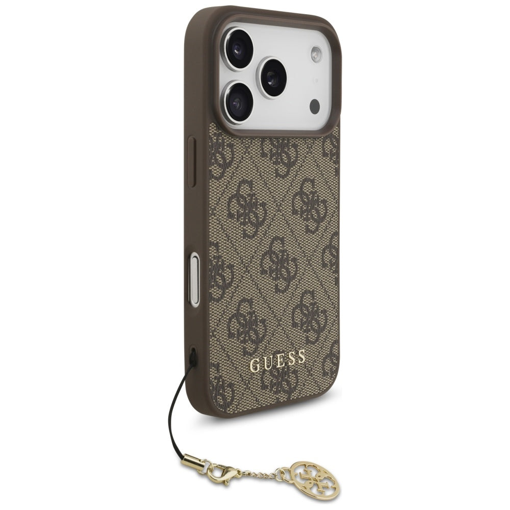 Guess 4G Charms Collection MagSafe-hylster til iPhone 17 Pro - brun