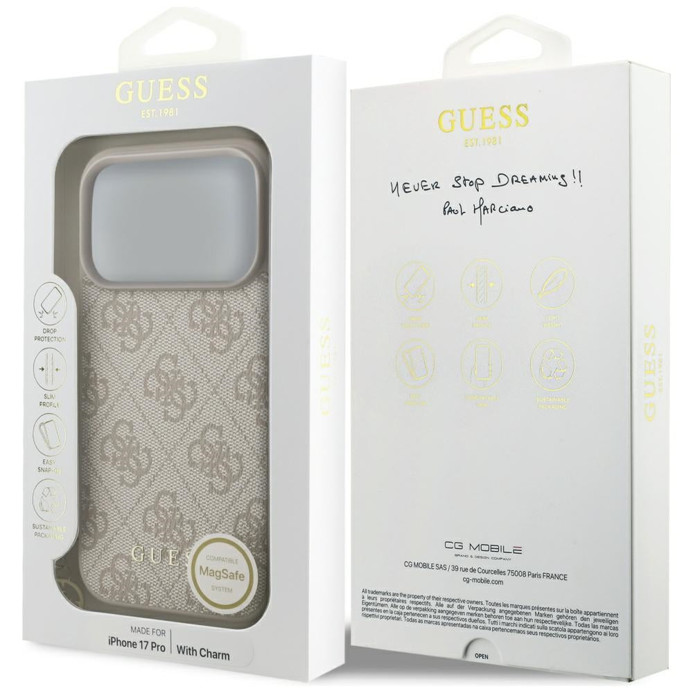 Guess 4G Charms Collection MagSafe Case for iPhone 17 Pro - Pink