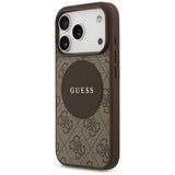 Guess 4G Circle Classic Logo MagSafe-hylster til iPhone 17 Pro - brun