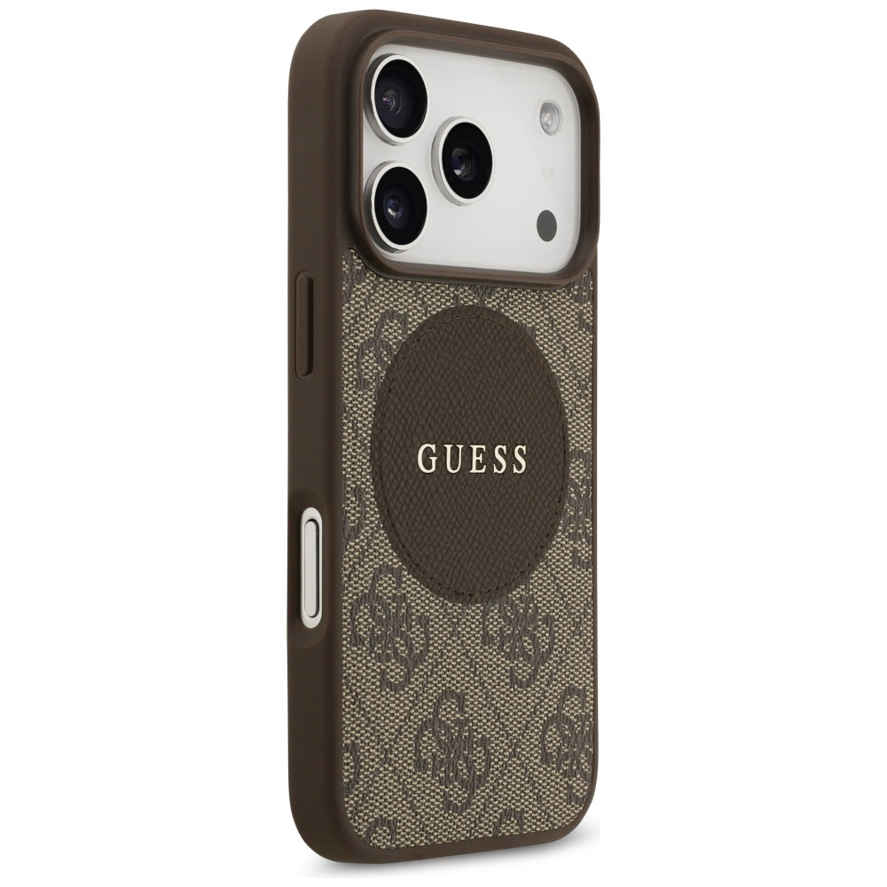 Guess 4G Circle Classic Logo MagSafe-hylster til iPhone 17 Pro - brun