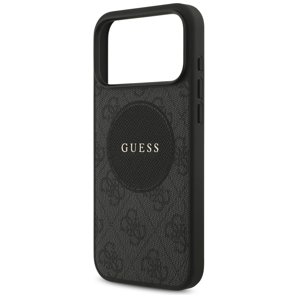 Guess 4G Circle Classic Logo MagSafe-hylster til iPhone 17 Pro Max - sort