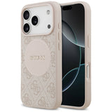 Guess 4G Circle Classic Logo MagSafe Case for iPhone 17 Pro - Pink