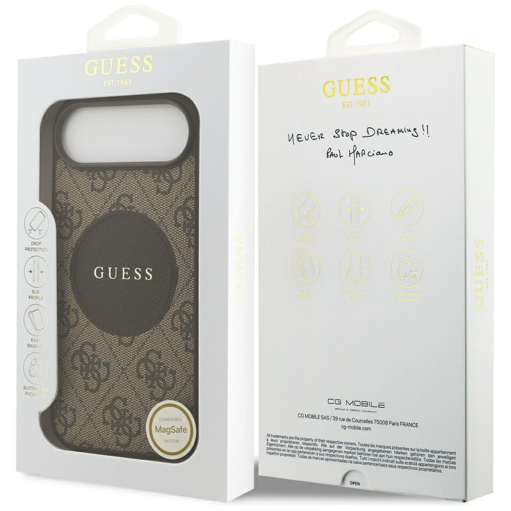 Guess 4G Circle Classic Logo MagSafe-kasse til iPhone Air - brun