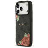 Guess 4G Flowers Print MagSafe-hylster til iPhone 17 Pro Max - sort