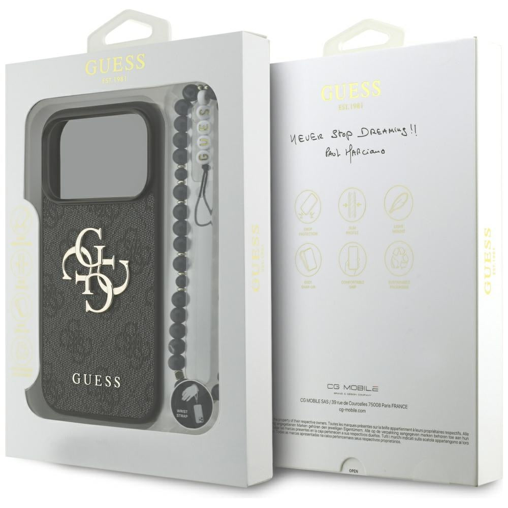 Guess 4G Strap 4G Classic Logo Case til iPhone 17 Pro - sort