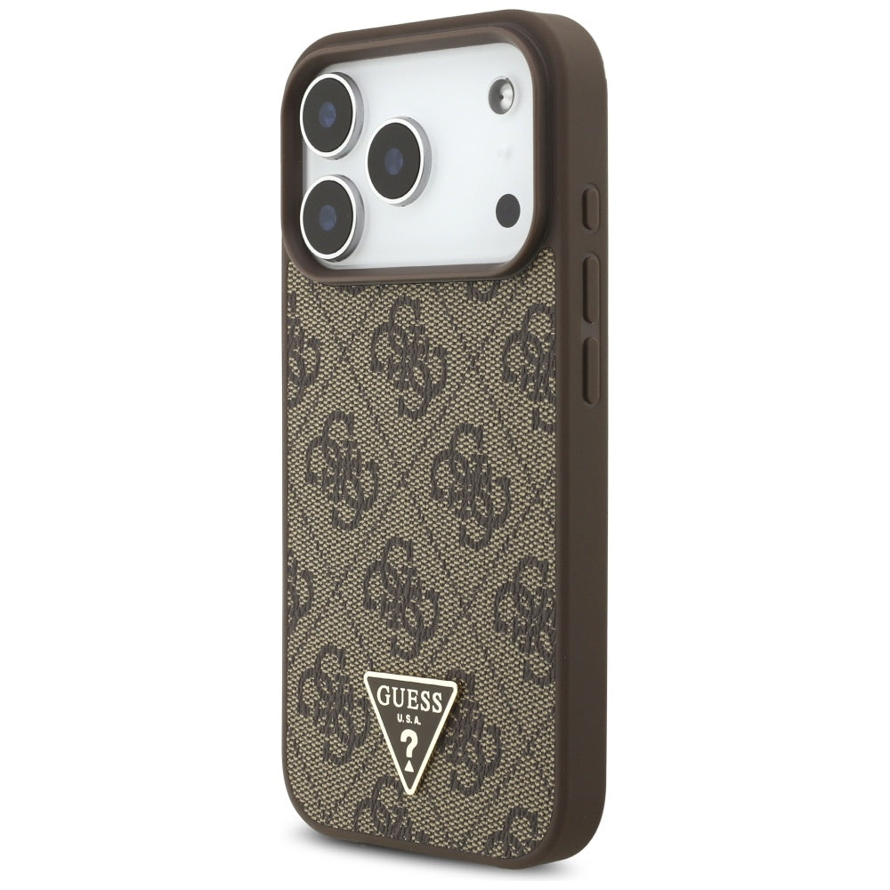 Guess 4G Strap Triangle Logo MagSafe-hylster til iPhone 17 Pro - brun